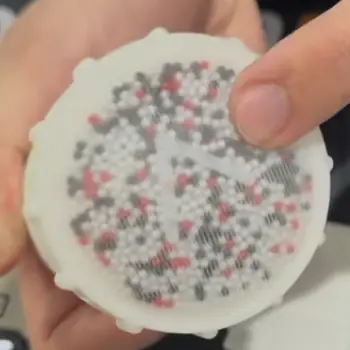 3D-printed entropy shaker with coloured beads
