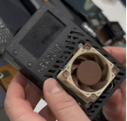 NerdQaxe-style solo miner in a 3D-printed case with a Noctua fan, Bitcoin MENA