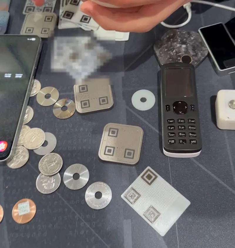 Stamped steel washers and SeedQR plates at the Open Source Hub